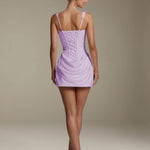 Klara - Women's Square Neck Ruffle Mini Party Dress