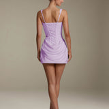Klara - Women's Square Neck Ruffle Mini Party Dress