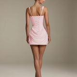 Klara - Women's Square Neck Ruffle Mini Party Dress