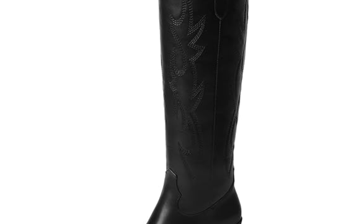 Women's Suede Western Cowboy Boots | Knee-High Block-Heel Boots
