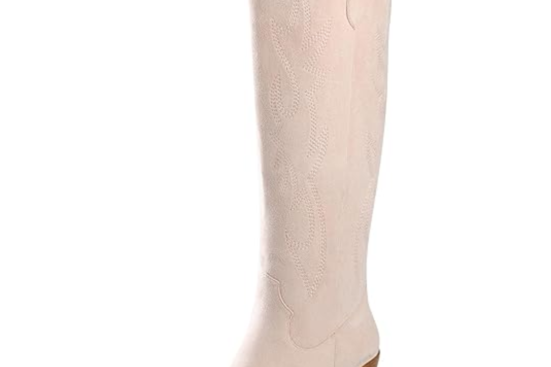 Women's Suede Western Cowboy Boots | Knee-High Block-Heel Boots