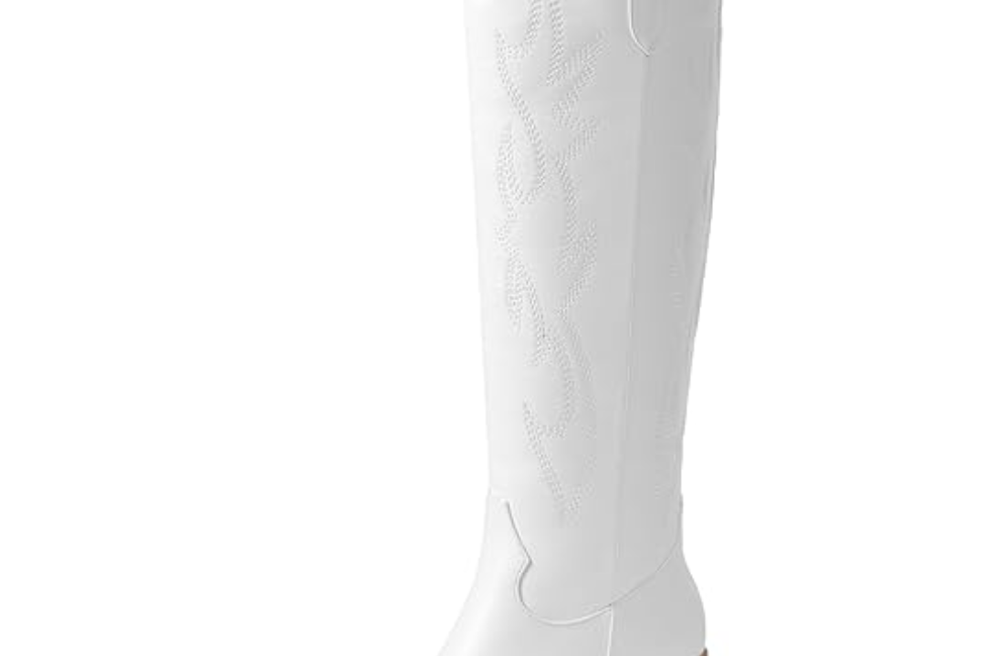 Women's Suede Western Cowboy Boots | Knee-High Block-Heel Boots