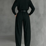 Kristin - Women's High Neck Wide-Leg Jumpsuit with Clean Finish
