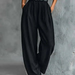 Kristin - Women's High Neck Wide-Leg Jumpsuit with Clean Finish
