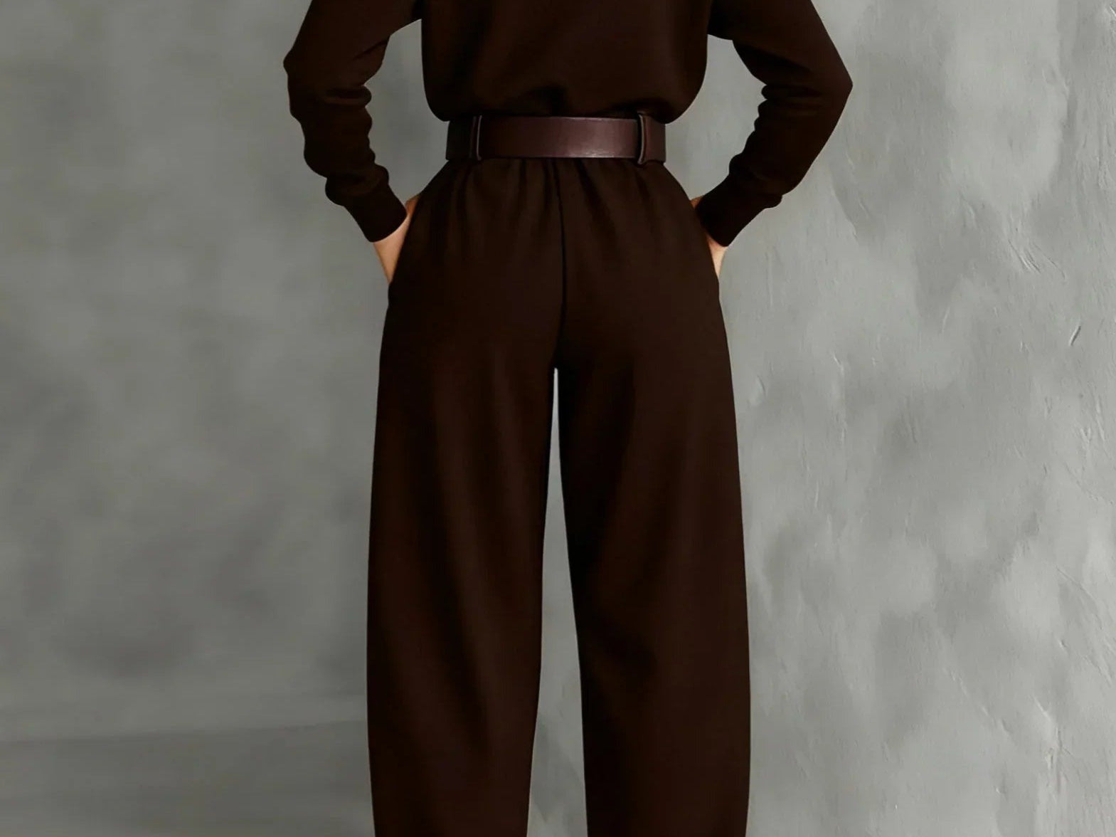 Kristin - Women's High Neck Wide-Leg Jumpsuit with Clean Finish