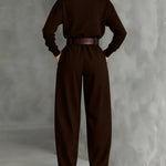 Kristin - Women's High Neck Wide-Leg Jumpsuit with Clean Finish