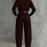 Kristin - Women's High Neck Wide-Leg Jumpsuit with Clean Finish