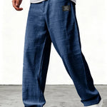 Kyle - Men's Relaxed Wide-Leg Linen Pants - Navy