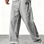 Kyle - Men's Relaxed Wide-Leg Linen Pants - Gray