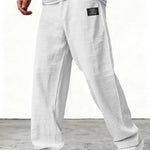 Kyle - Men's Relaxed Wide-Leg Linen Pants - White