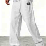 Kyle - Men's Relaxed Wide-Leg Linen Pants - White