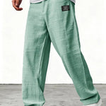 Kyle - Men's Relaxed Wide-Leg Linen Pants - Sage Green