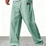 Kyle - Men's Relaxed Wide-Leg Linen Pants - Sage Green