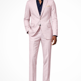 Lance - Men's Single-Breasted Linen Blend Two-Piece Suit - Pink