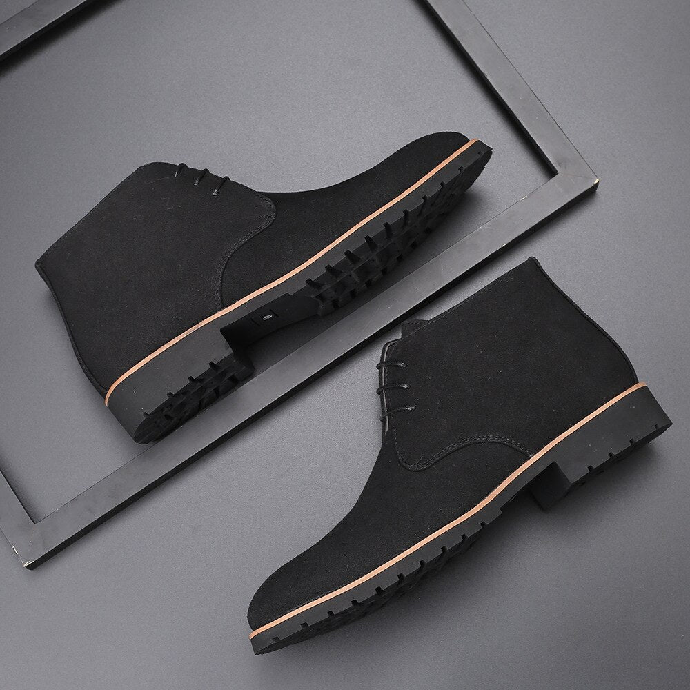 Landon - Men's Suede-Look Chukka Ankle Boots - Black