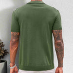 Larry - Men's Jacquard Knit Button-Down Shirt