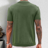 Larry - Men's Jacquard Knit Button-Down Shirt