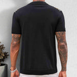 Larry - Men's Jacquard Knit Button-Down Shirt