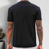 Larry - Men's Jacquard Knit Button-Down Shirt