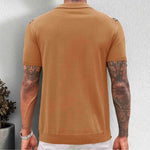 Larry - Men's Jacquard Knit Button-Down Shirt