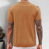 Larry - Men's Jacquard Knit Button-Down Shirt