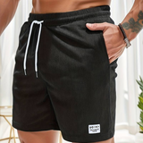 Leo - Men's Corduroy Drawstring Shorts with Side Pockets