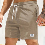 Leo - Men's Corduroy Drawstring Shorts with Side Pockets