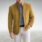 Leopold - Men's Tailored Trim Fit Blazer with Inner Pockets - Yellow