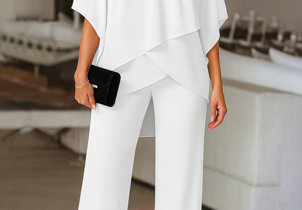Liadan - Women's Elegant Two-Piece Evening Set - White