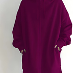 Lilo - Women's Relaxed Hoodie with Deep Side Pockets - Coral Red