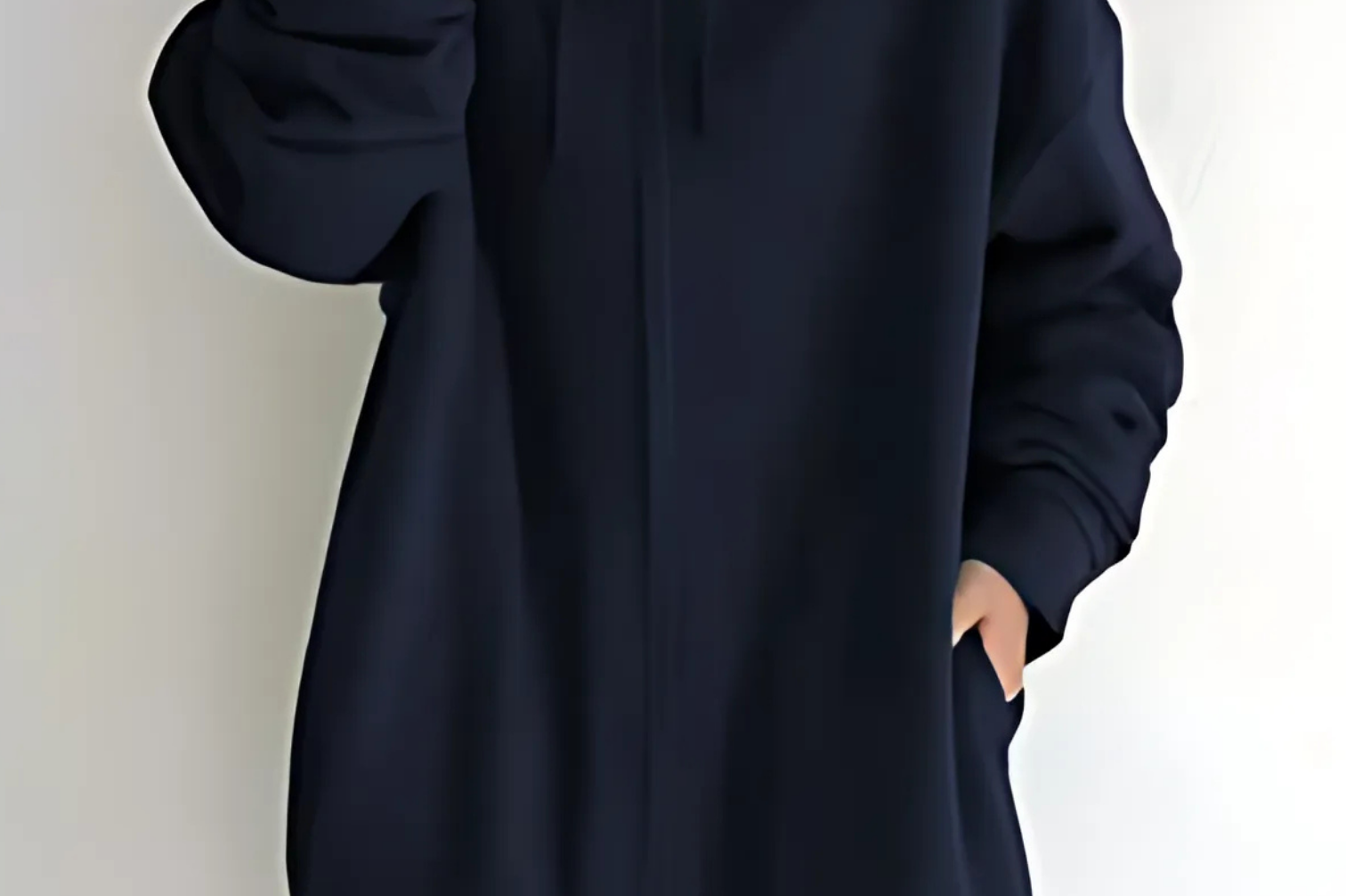 Lilo - Women's Relaxed Hoodie with Deep Side Pockets - Navy