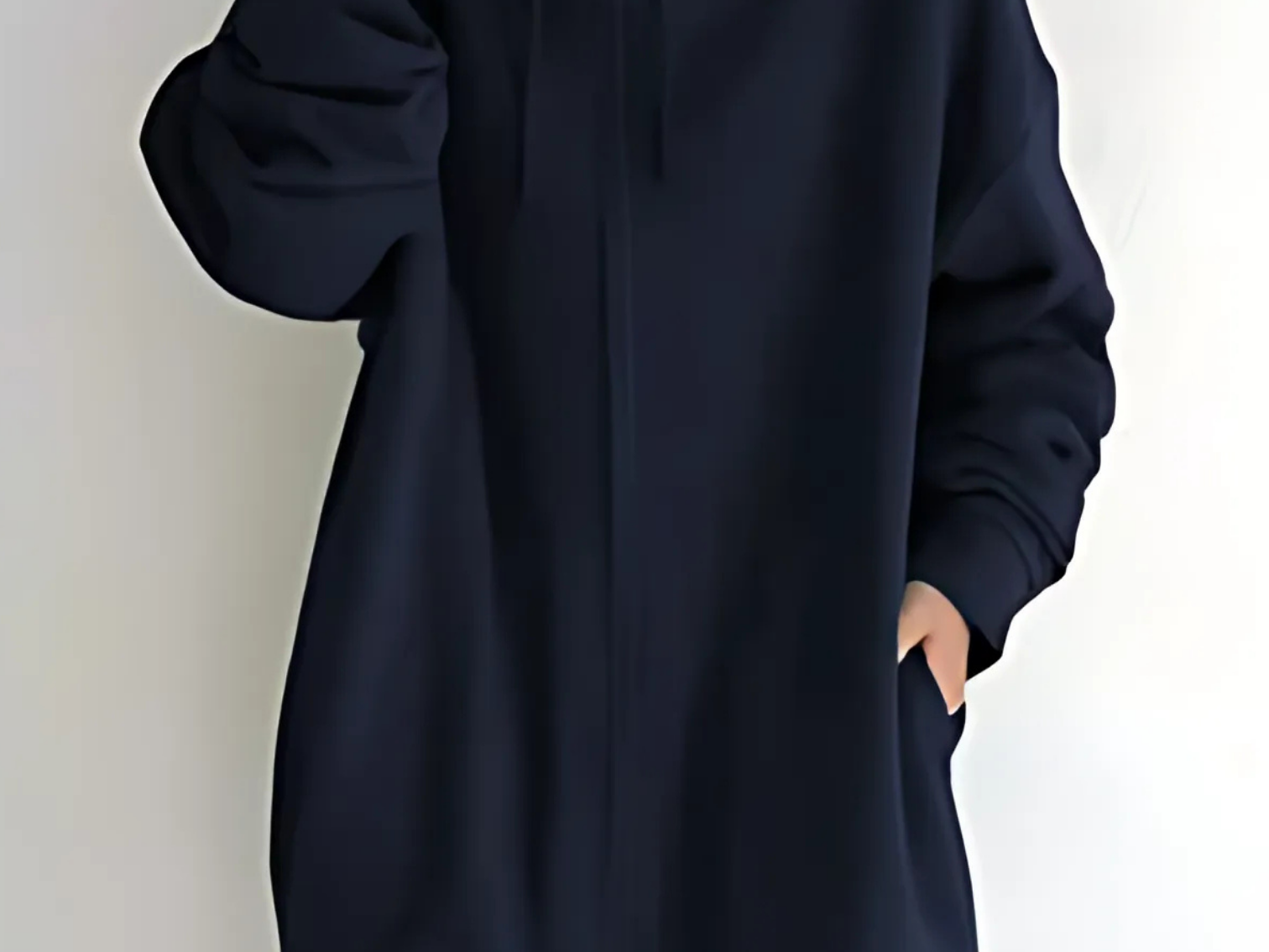 Lilo - Women's Relaxed Hoodie with Deep Side Pockets - Navy