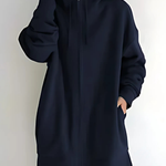 Lilo - Women's Relaxed Hoodie with Deep Side Pockets - Navy