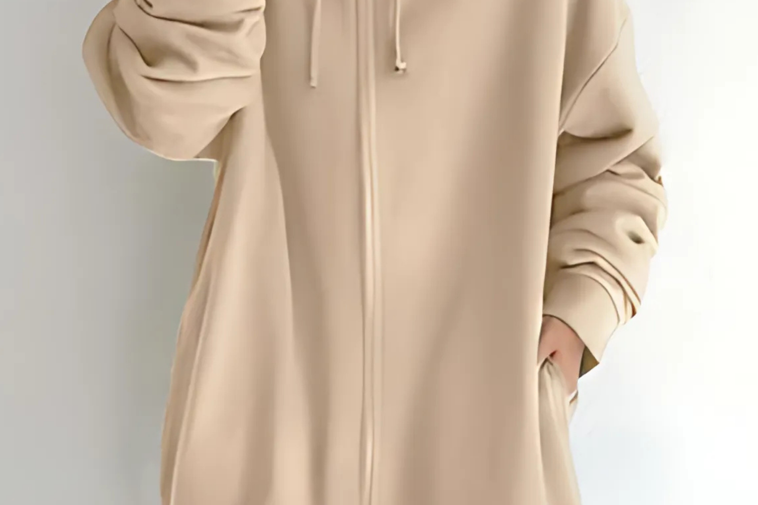 Lilo - Women's Relaxed Hoodie with Deep Side Pockets - Khaki