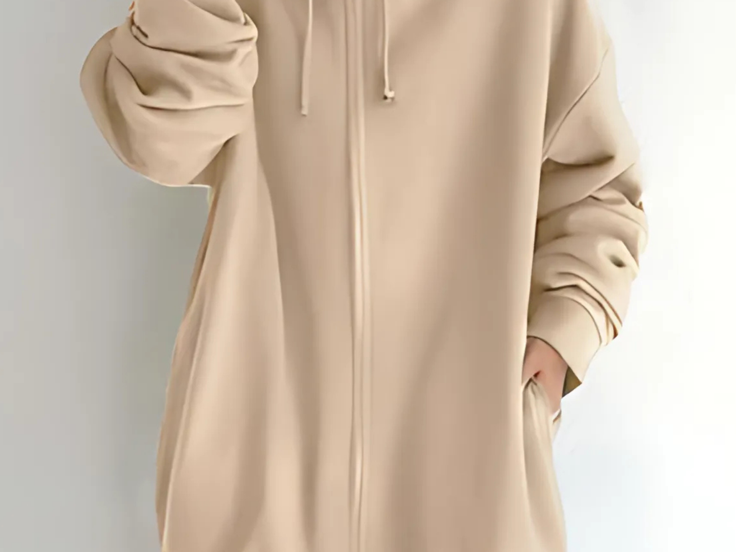 Lilo - Women's Relaxed Hoodie with Deep Side Pockets - Khaki