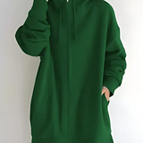 Lilo - Women's Relaxed Hoodie with Deep Side Pockets - Green