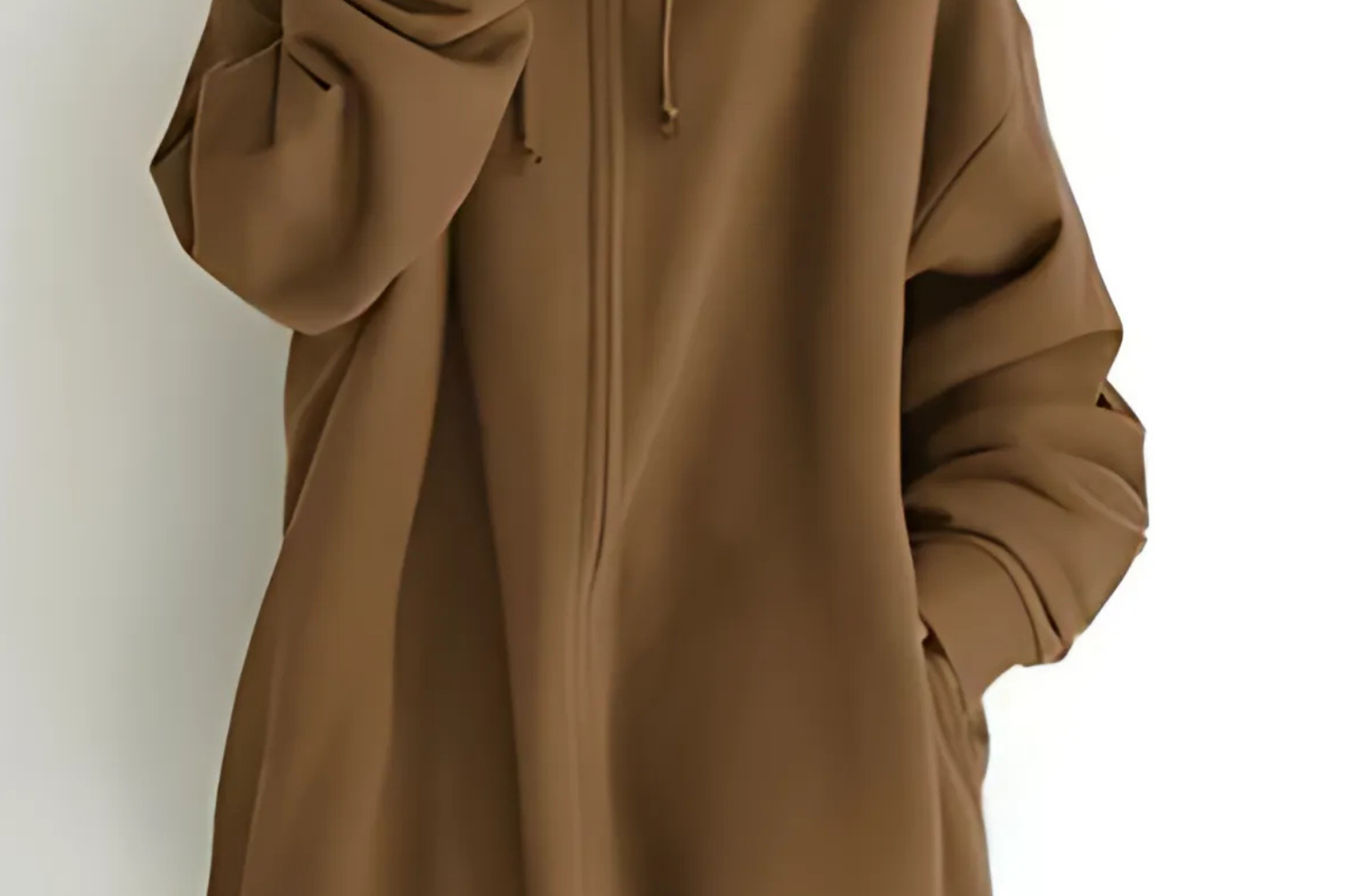 Lilo - Women's Relaxed Hoodie with Deep Side Pockets - Brown
