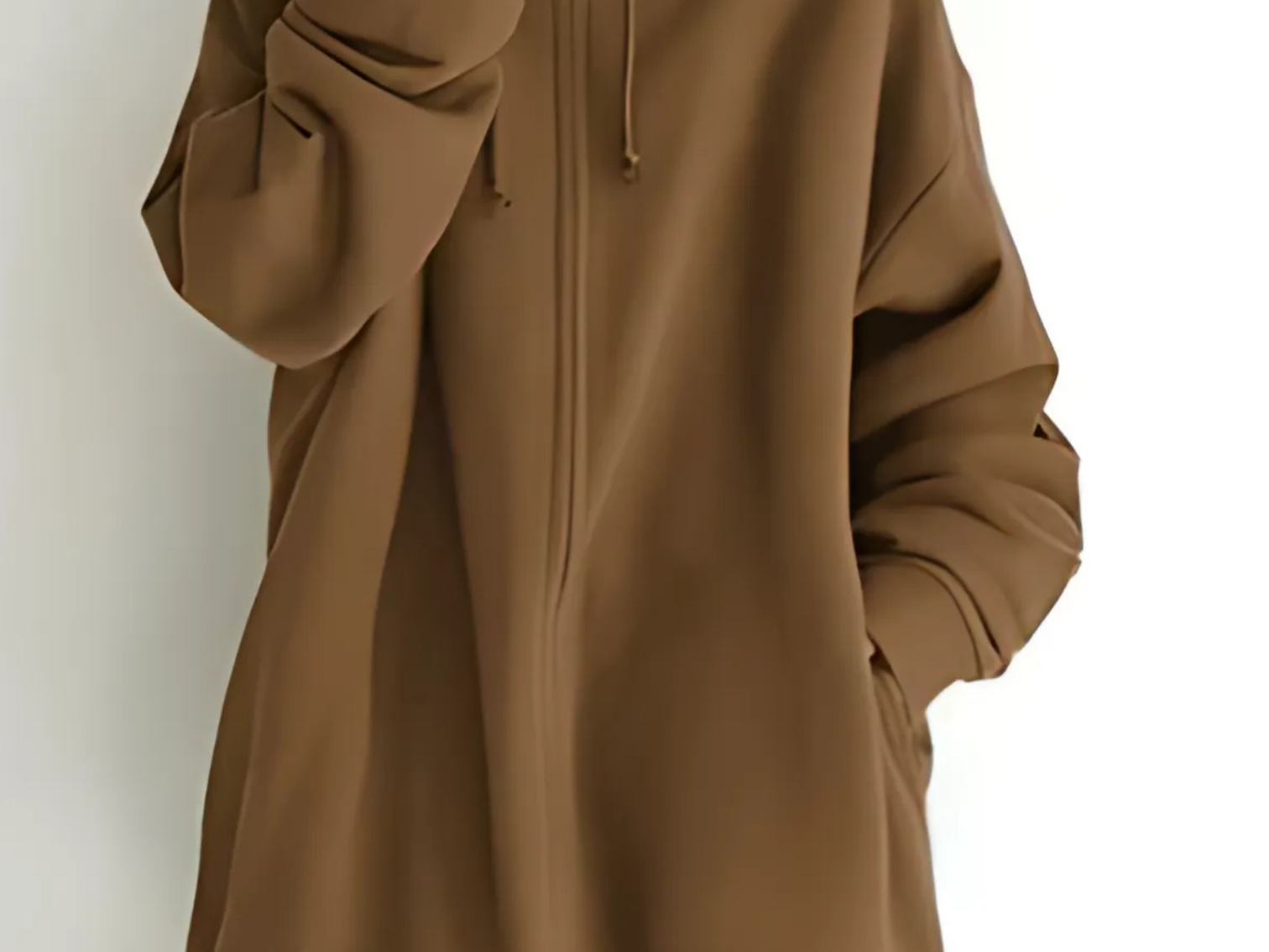 Lilo - Women's Relaxed Hoodie with Deep Side Pockets - Brown