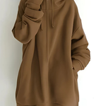 Lilo - Women's Relaxed Hoodie with Deep Side Pockets - Brown