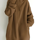 Lilo - Women's Relaxed Hoodie with Deep Side Pockets - Brown