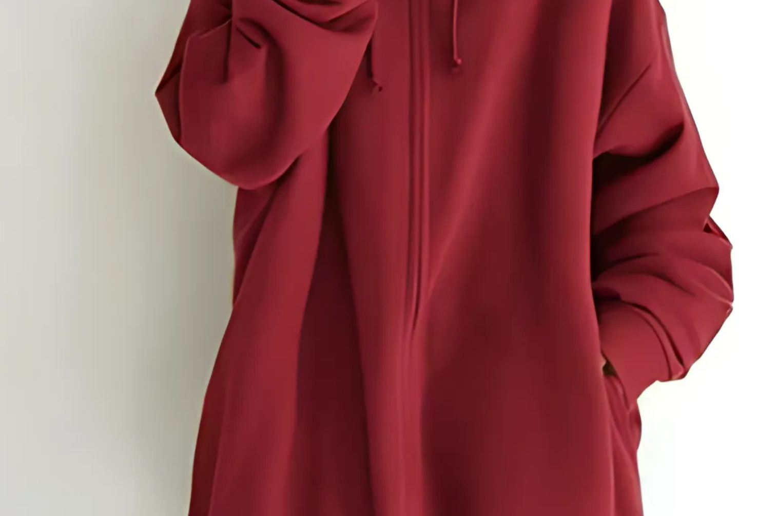Lilo - Women's Relaxed Hoodie with Deep Side Pockets - Red