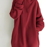 Lilo - Women's Relaxed Hoodie with Deep Side Pockets - Red