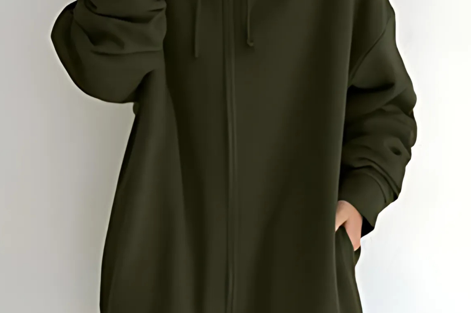 Lilo - Women's Relaxed Hoodie with Deep Side Pockets - Army Green