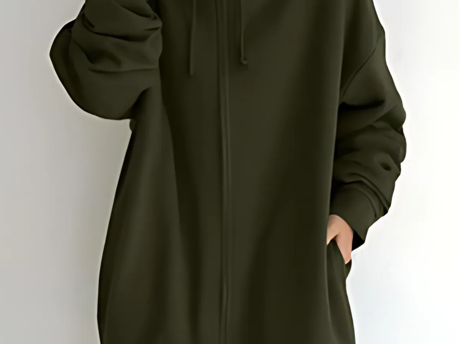 Lilo - Women's Relaxed Hoodie with Deep Side Pockets - Army Green