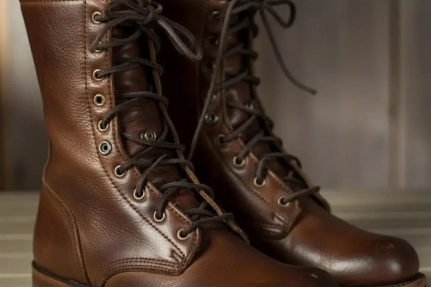 Lilou - Women's Lace-Up Mid-Calf Combat Boots - Dark Brown