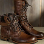 Lilou - Women's Lace-Up Mid-Calf Combat Boots