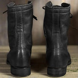 Lilou - Women's Lace-Up Mid-Calf Combat Boots