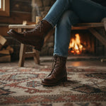 Lilou - Women's Lace-Up Mid-Calf Combat Boots