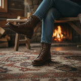 Lilou - Women's Lace-Up Mid-Calf Combat Boots
