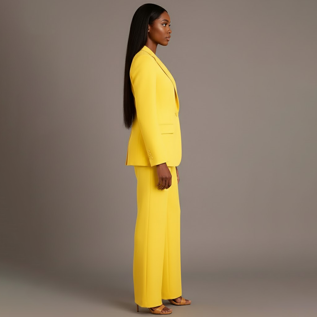 Linden - Women's Long Blazer and Slim Trouser Suit Set